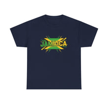 Load image into Gallery viewer, Jamaica Retro Pop Art Tee - Bold Green & Gold Island Graphic Shirt