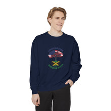 Load image into Gallery viewer, American Born Jamaican Roots Sweatshirt — Patriotic Jamaica Flag Crewneck