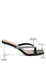 Load image into Gallery viewer, LITCHI CRYSTAL LINED THONG BLOCK HEELED SANDAL