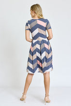 Load image into Gallery viewer, Chevron Pleated Midi Dress