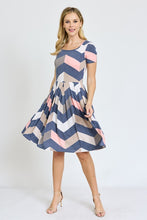 Load image into Gallery viewer, Chevron Pleated Midi Dress
