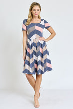 Load image into Gallery viewer, Chevron Pleated Midi Dress