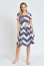 Load image into Gallery viewer, Chevron Pleated Midi Dress
