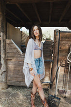 Load image into Gallery viewer, Floral Embroidered Sleeves Kimono