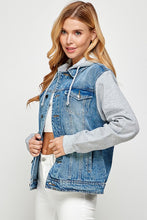 Load image into Gallery viewer, Women's Denim Jacket with Fleece Hoodies