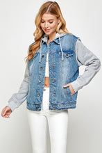 Load image into Gallery viewer, Women's Denim Jacket with Fleece Hoodies