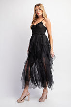 Load image into Gallery viewer, LACEY TULLE MIDI CROCHET DRESS