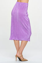 Load image into Gallery viewer, Purple Vibrant Plisse Midi Skirt
