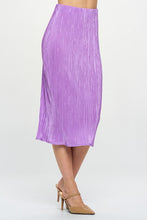 Load image into Gallery viewer, Purple Vibrant Plisse Midi Skirt