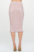 Load image into Gallery viewer, Beige Solid Plisse Midi Skirt