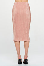 Load image into Gallery viewer, Rose Solid Plisse Midi Skirt
