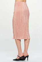 Load image into Gallery viewer, Rose Solid Plisse Midi Skirt