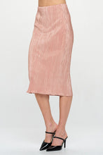 Load image into Gallery viewer, Rose Solid Plisse Midi Skirt