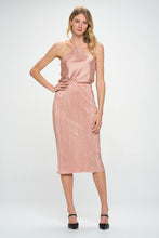Load image into Gallery viewer, Rose Solid Plisse Midi Skirt