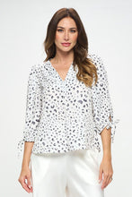 Load image into Gallery viewer, Made in USA Print Top with Self Tie Sleeves