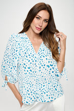 Load image into Gallery viewer, Print Top with Self Tie Sleeves