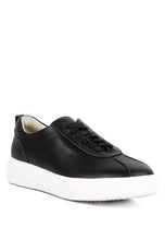 Load image into Gallery viewer, Magull Solid Lace Up Leather Sneakers