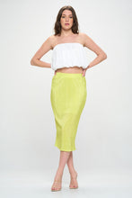 Load image into Gallery viewer, Citron Solid Plisse Midi Skirt