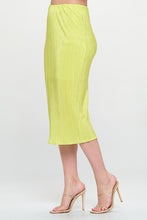 Load image into Gallery viewer, Citron Solid Plisse Midi Skirt