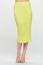 Load image into Gallery viewer, Citron Solid Plisse Midi Skirt