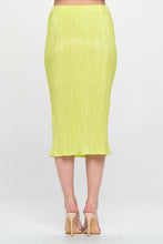Load image into Gallery viewer, Citron Solid Plisse Midi Skirt