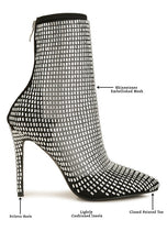 Load image into Gallery viewer, Fortunate Rhinestones Embellished Mesh Boots