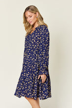 Load image into Gallery viewer, Carlie Printed Ruffle Hem Long Sleeve Dress
