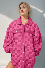 Load image into Gallery viewer, My Darling Fuzzy Checkered Shacket