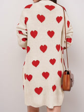 Load image into Gallery viewer, Heart Open Front Long Sleeve Cardigan