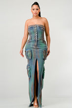 Load image into Gallery viewer, ATHINA VINTAGE HAND WASHED BUTTON UP SLIT DRESS