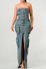 Load image into Gallery viewer, ATHINA VINTAGE HAND WASHED BUTTON UP SLIT DRESS
