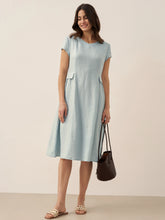 Load image into Gallery viewer, 100% Linen Natural Summer V-Neck Dress ALEXA