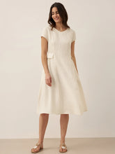 Load image into Gallery viewer, 100% Linen Natural Summer V-Neck Dress ALEXA