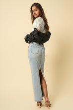Load image into Gallery viewer, LIGHT DENIM SUPER LONG MAXI SKIRT