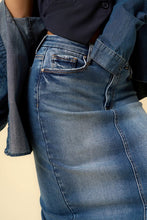 Load image into Gallery viewer, DARK DENIM SUPER LONG MAXI SKIRT