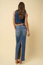 Load image into Gallery viewer, DARK DENIM SUPER LONG MAXI SKIRT