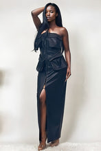 Load image into Gallery viewer, Athina button detailed PU black leather dress