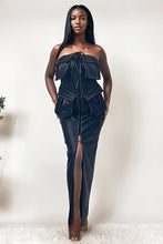 Load image into Gallery viewer, Athina button detailed PU black leather dress