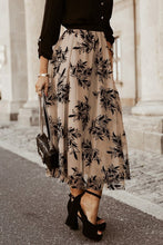 Load image into Gallery viewer, Women Leaves Embroidered High Waist Maxi Skirt