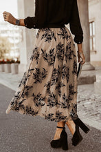 Load image into Gallery viewer, Women Leaves Embroidered High Waist Maxi Skirt