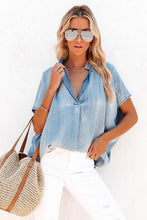 Load image into Gallery viewer, Jacky Oversized Denim Blouse