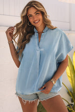 Load image into Gallery viewer, Jacky Oversized Denim Blouse