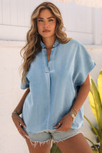 Load image into Gallery viewer, Jacky Oversized Denim Blouse