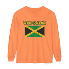 Load image into Gallery viewer, WAH GWAAN Jamaican Flag Long Sleeve Tee