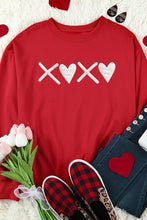 Load image into Gallery viewer, Women Puff XOXO Print Valentines Heart Sweatshirt
