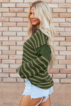 Load image into Gallery viewer, Casual Stripe Round Neck Drop Shoulder Sweater