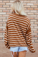 Load image into Gallery viewer, Casual Stripe Round Neck Drop Shoulder Sweater