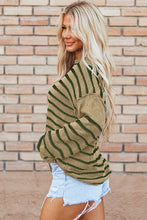 Load image into Gallery viewer, Casual Stripe Round Neck Drop Shoulder Sweater