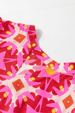 Load image into Gallery viewer, Women Strawberry Geo Print V-neck Maxi Dress