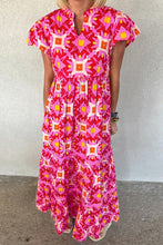Load image into Gallery viewer, Women Strawberry Geo Print V-neck Maxi Dress
